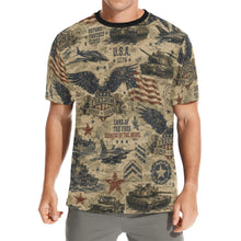 Load image into Gallery viewer, Vintage Military Americana Men's All Over Print Crew Neck T-Shirt
