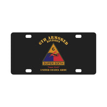 Load image into Gallery viewer, Army - SSI - 6th Armored Division w Name Tape - Super Sixth - US Army X 300 Classic License Plate
