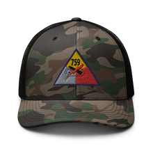 Load image into Gallery viewer, Camouflage trucker hat - Army - 759th Tank Battalion SSI
