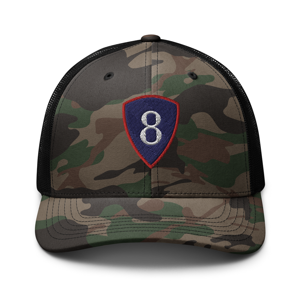 Camouflage trucker hat - SSI - 8th Personnel Command wo Txt X 300