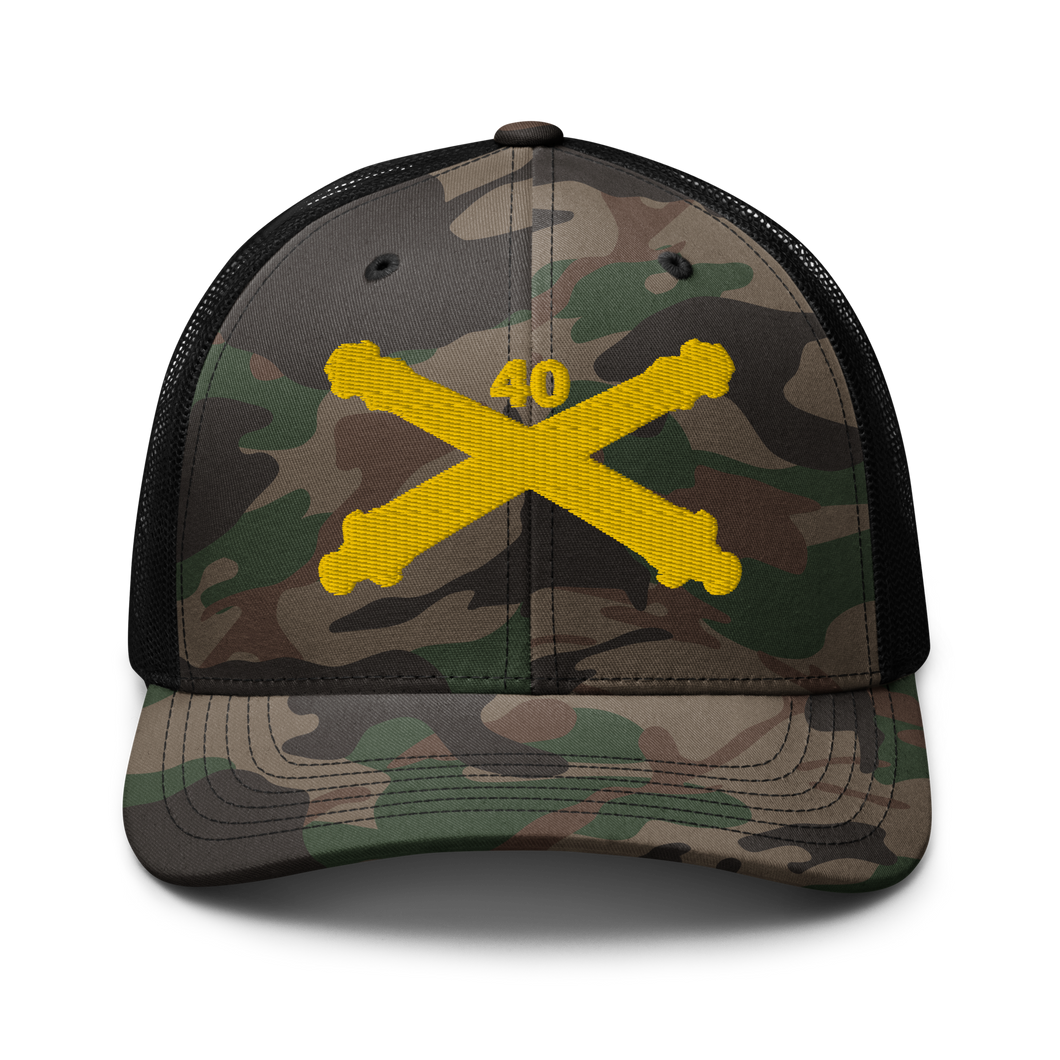 Camouflage trucker hat - Army - 40th Artillery Branch wo Txt