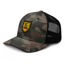 Load image into Gallery viewer, Camouflage trucker hat - Army - 740th Tank Battalion DUI wo Text
