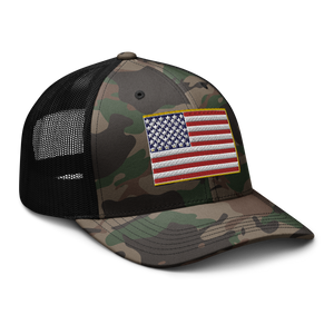 Camouflage trucker hat - United States of America Flag