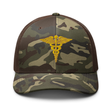 Load image into Gallery viewer, Camouflage trucker hat - Medical - Medical Symbol - Caduceus
