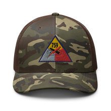 Load image into Gallery viewer, Camouflage trucker hat - Army - 759th Tank Battalion SSI
