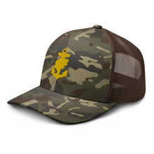 Load image into Gallery viewer, Camouflage trucker hat - Navy - Navy Nurse Corps Pin wo Txt
