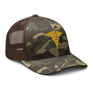 Camouflage trucker hat - Medical - Medical Symbol - Caduceus