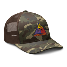 Load image into Gallery viewer, Camouflage trucker hat - Army - 740thTank Battalion SSI - Daredevil w Name Tape
