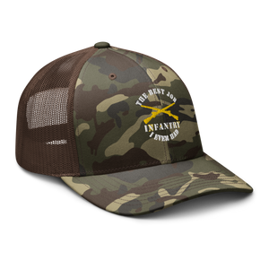 Camouflage trucker hat - Army - The Best Job I ever had - Infantry Br - US Army X 300