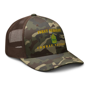 Camouflage trucker hat - Army - First Sergeant - Combat Veteran - Line