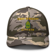 Load image into Gallery viewer, Camouflage trucker hat - Army - First Sergeant - Retired - Line
