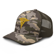 Load image into Gallery viewer, Camouflage trucker hat - Medical - Medical Symbol - Caduceus
