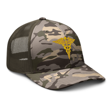 Load image into Gallery viewer, Camouflage trucker hat - Medical - Medical Symbol - Caduceus
