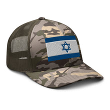 Load image into Gallery viewer, Camouflage trucker hat - Israel Flag
