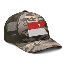 Load image into Gallery viewer, Camouflage trucker hat - Army - 7th Cavalry Guidon X 300
