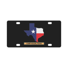 Load image into Gallery viewer, Texas Map Overprint with Texas State Flag - Camp Hulen, Texas X 300 Classic License Plate
