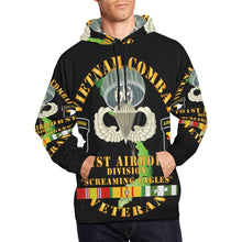 Load image into Gallery viewer, Men&#39;s All Over Print Hoodie (USA Size) (Model H13) - Army - Vietnam Combat Veteran w 101st Airborne Div w JM - V1 X 300
