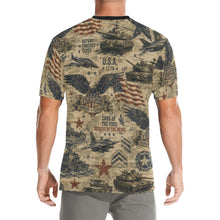 Load image into Gallery viewer, Vintage Military Americana Men's All Over Print Crew Neck T-Shirt
