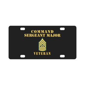 Command Sergeant Major - Veteran - Line X 300 Classic License Plate