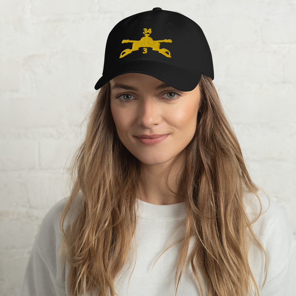 Dad hat - Army - 3rd Bn 34th Armor - Armor Branch wo Txt