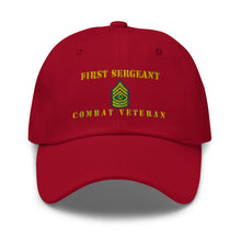 Load image into Gallery viewer, Dad hat - Army - First Sergeant - Combat Veteran - Line
