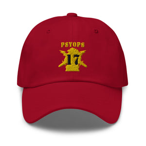 Dad hat - Army - PSYOPS w Branch Insignia - 17th Battalion Numeral - Line X 300 - Hat