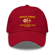 Load image into Gallery viewer, Dad hat - Army - Signal Corps - Branch - US Army Veteran X 300DPI
