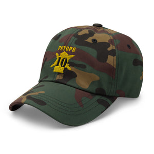 Dad hat - Army - PSYOPS w Branch Insignia - 10th Battalion Numeral - Line X 300 - Hat