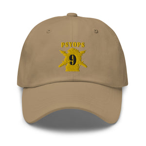 Dad hat - Army - PSYOPS w Branch Insignia - 9th Battalion Numeral - Line X 300 - Hat