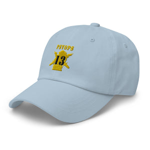 Dad hat - Army - PSYOPS w Branch Insignia - 13th Battalion Numeral - Line X 300 - Hat