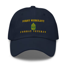 Load image into Gallery viewer, Dad hat - Army - First Sergeant - Combat Veteran - Line
