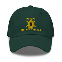 Load image into Gallery viewer, Dad hat - Army - PSYOPS w Branch Insignia - 8th Battalion Numeral - w Vietnam Vet  Below X 300 - Hat
