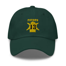 Load image into Gallery viewer, Dad hat - Army - PSYOPS w Branch Insignia - 13th Battalion Numeral - Line X 300 - Hat
