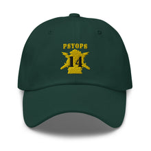 Load image into Gallery viewer, Dad hat - Army - PSYOPS w Branch Insignia - 14th Battalion Numeral - Line X 300 - Hat
