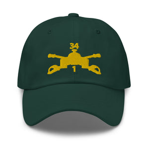 Dad hat - Army - 1st Bn 34th Armor - Armor Branch wo Txt