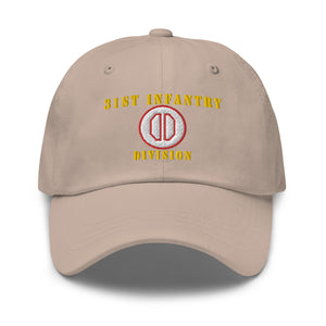 Dad hat - Army - 31st Infantry Division X 300 - Hat