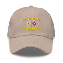 Load image into Gallery viewer, Dad hat - Army - Signal Corps - Branch - US Army Veteran X 300DPI
