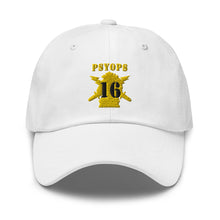 Load image into Gallery viewer, Dad hat - Army - PSYOPS w Branch Insignia - 16th Battalion Numeral - Line X 300 - Hat
