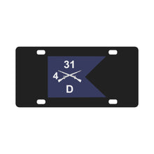 Load image into Gallery viewer, Army - Delta Company, 4th Battalion, 31st Infantry Regiment - Guidon X 300 Classic License Plate
