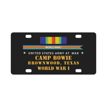 Load image into Gallery viewer, Army - Camp Bowie, Brownwood, TX w SVC WWI X 300 Classic License Plate
