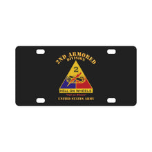 Load image into Gallery viewer, Army - DUI - 2nd Armored Division - Hell on Wheels - US Army X 300 Classic License Plate
