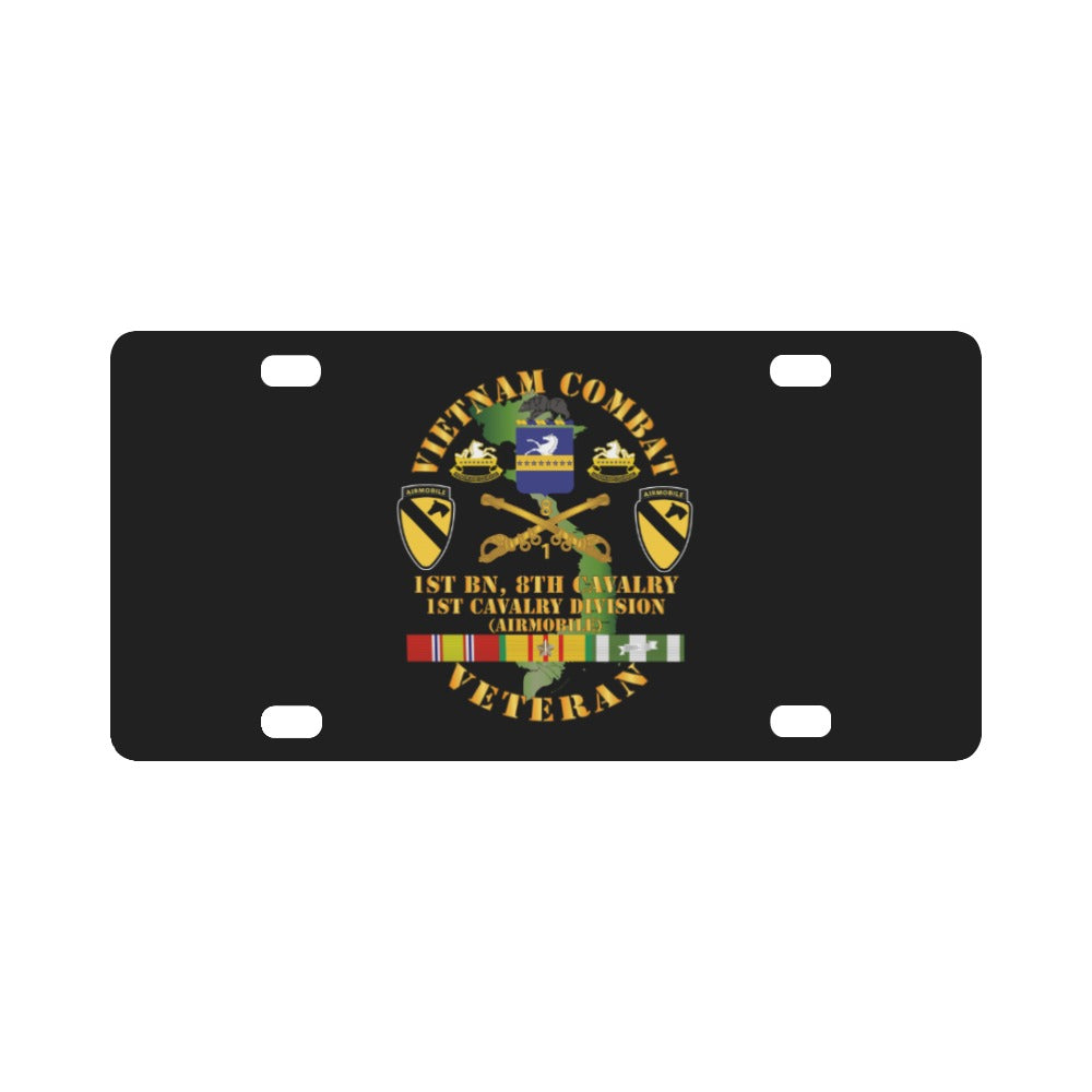 Army - Vietnam Combat Cavalry Veteran w 1st Bn - 8th Cav COA - 1st Cav Div X 300 Classic License Plate