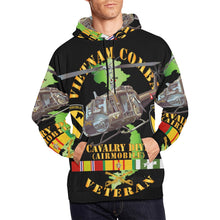 Load image into Gallery viewer, Men&#39;s All Over Print Hoodie (USA Size) (Model H13) - Vietnam Combat Cavalry Veteran w 1st Cav Div SSI Big Helo
