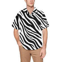 Load image into Gallery viewer, Zebra-stripe pattern Men's All Over Print Hawaiian Shirt With Chest Pocket
