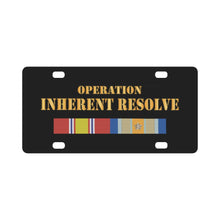 Load image into Gallery viewer, Army - Opn Inherent Resolve (OIR) SVC Bar w Txt X 300 Classic License Plate
