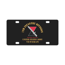 Load image into Gallery viewer, Army - DUI - 7th Infantry Division - Hourglass Division - US Army Veteran X 300 Classic License Plate
