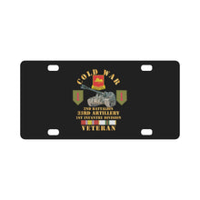 Load image into Gallery viewer, Army - Cold War Vet - 2nd Bn 33rd Artillery, 1st ID w 155MM SP w COLD SVC X 300 Classic License Plate
