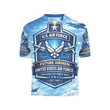 Load image into Gallery viewer, Little Kids' All Over Print Crew Neck T-Shirt - Young Patriot - Future Air Force
