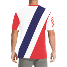 Load image into Gallery viewer, Men's All Over Print Crew Neck T-Shirt - Tribute Tee - USCG - Cutterman Badge - Officer - Gold

