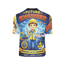 Load image into Gallery viewer, Little Kids' All Over Print Crew Neck T-Shirt - Young Patriot - Future Engineer Male

